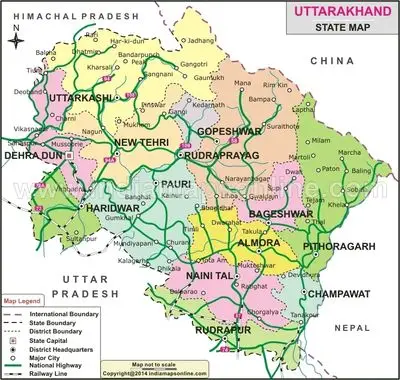 Uttarakhand District map